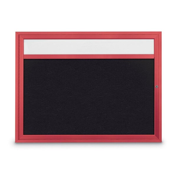 Slim Enclosed Corkboard, 30"x36", Bronze Alum Frame/Surf